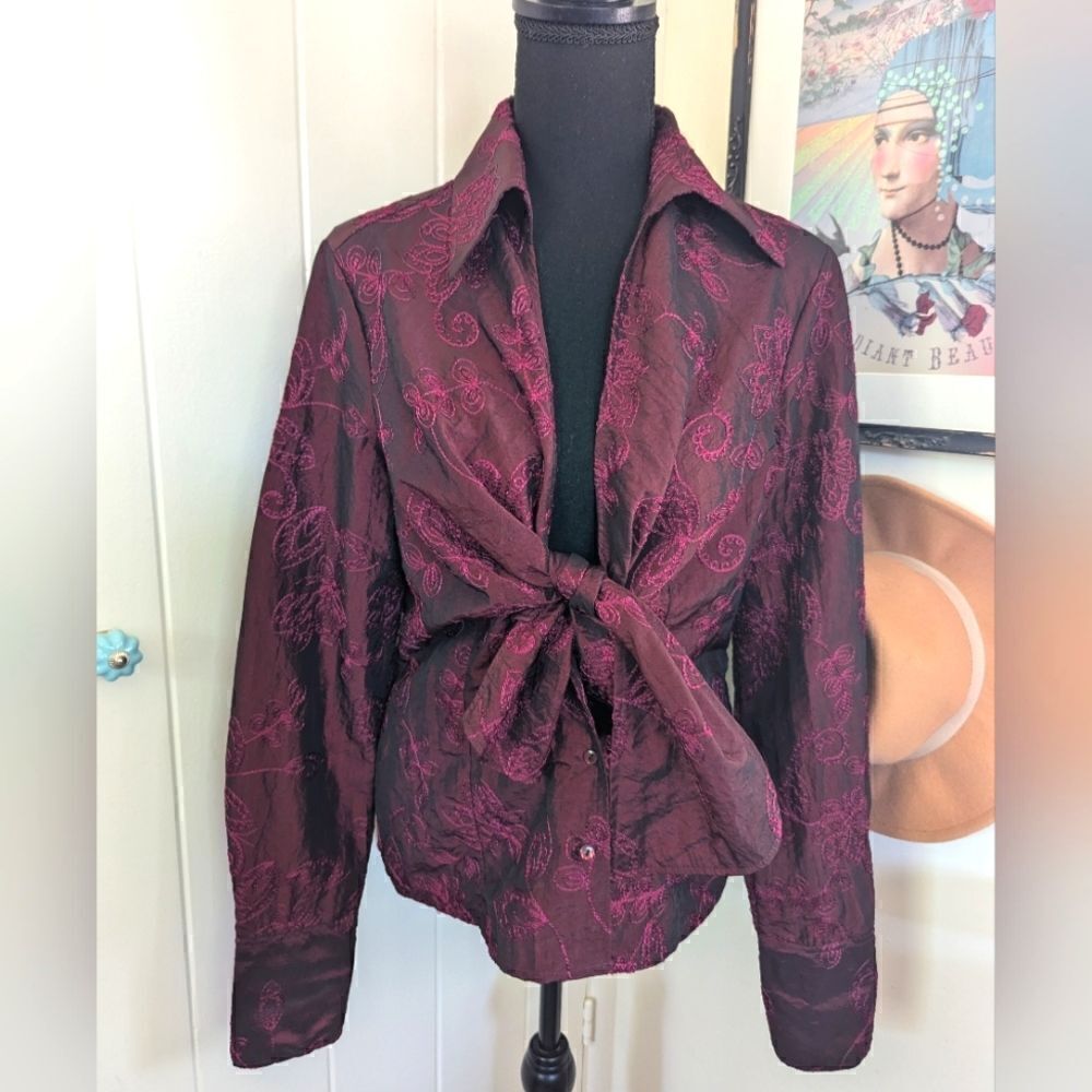 Naracamicie Embroidered Top Shacket MD Whimsigoth Witchy Fairycore Grunge Glam